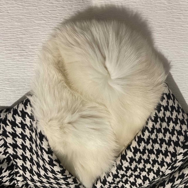 和装コート 居内商店千鳥格子極美品♪ 新品リアルフォックスファー付き ...