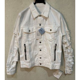 バルマン(BALMAIN)の＊バルマン BALMAN ダメージ加工 ホワイトジャケット ブルゾン XS(Gジャン/デニムジャケット)