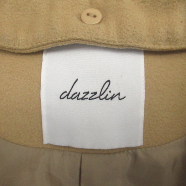 dazzlin(ダズリン)のダズリン ノーカラーコート フード付き 2way フェイクファー S キャメル レディースのジャケット/アウター(その他)の商品写真