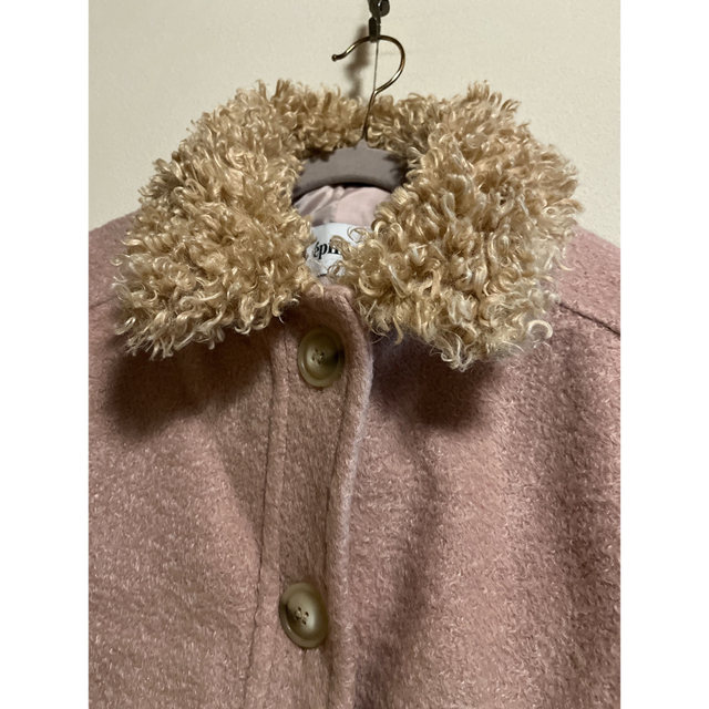 épine(エピヌ)のepine poodle fur coat プードルファーコートPINK　難あり レディースのジャケット/アウター(ロングコート)の商品写真