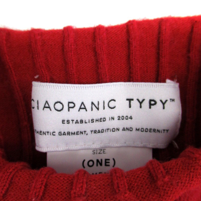 CIAOPANIC TYPY(チャオパニックティピー)のチャオパニック ティピー ニット セーター 長袖 ハイネック リブ ONE 赤 レディースのトップス(ニット/セーター)の商品写真