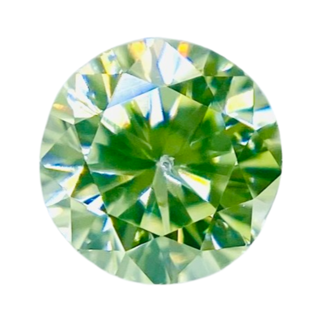 FANCY YELLOW GREEN 0.208ct RD/RT1880/CGL1pサイズ