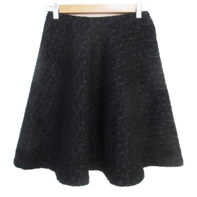 DES PRES(デプレ)のデプレ トゥモローランド フレアスカート ひざ丈 総柄 0 黒 紺 /FF46 レディースのスカート(ひざ丈スカート)の商品写真