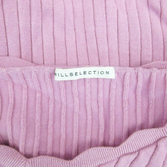 WILLSELECTION(ウィルセレクション)のウィルセレクション ニット カットソー 七分袖 リボン M ピンク レディースのトップス(ニット/セーター)の商品写真