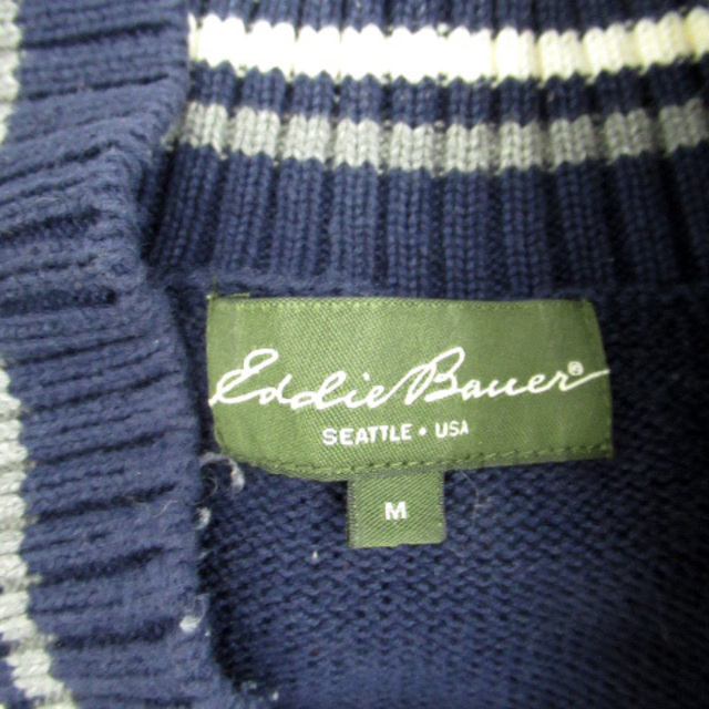 エディーバウアー EDDIE BAUER ニット セーター ハーフボタン M 紺
