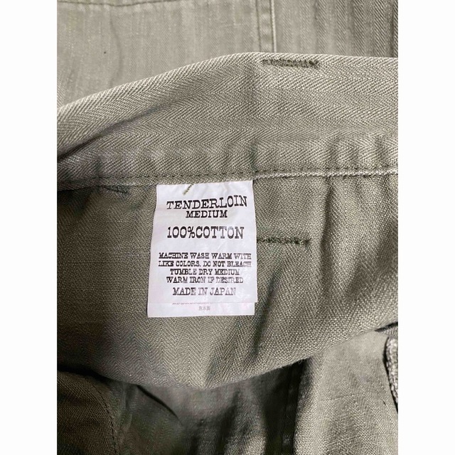 TENDERLOIN - TENDERLOIN T-HERRINGBONE PNT OLIVE M パンツの通販 by