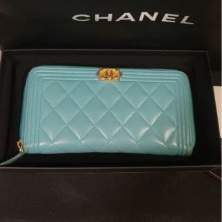 シャネル ボーイシャネル 財布(レディース)(ブルー・ネイビー/青色系