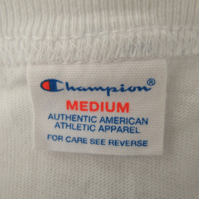 Champion(チャンピオン)のチャンピオン Tシャツ カットソー 半袖 ラウンドネック プリント M 白 レディースのトップス(Tシャツ(半袖/袖なし))の商品写真