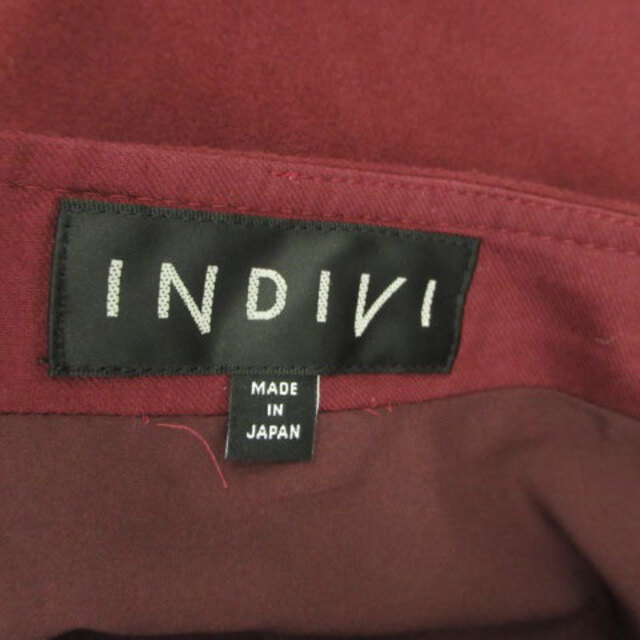 INDIVI(インディヴィ)のインディヴィ INDIVI フレアスカート ひざ丈 大きいサイズ 44 ボルドー レディースのスカート(ひざ丈スカート)の商品写真