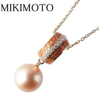 ミキモト(MIKIMOTO)のミキモト ゴールデンパール ダイヤ ネックレス エナメル 【96806803】(ネックレス)