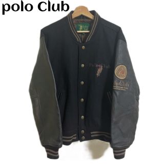 ポロクラブ(Polo Club)の【希少】Polo club 90s レザースタジャン　ロゴ刺繍　牛皮(スタジャン)