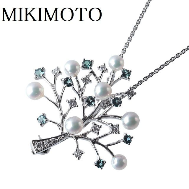 MIKIMOTO - ミキモト ダイヤ アレキサンドライト パール ネックレス 【10590】