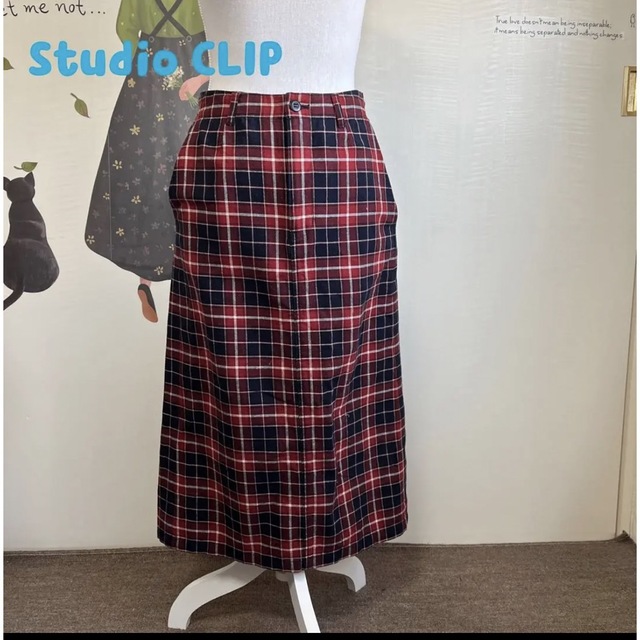 STUDIO CLIP(スタディオクリップ)の∇73 スタディオクリップ 赤紺チェック スカート レディースのスカート(ロングスカート)の商品写真