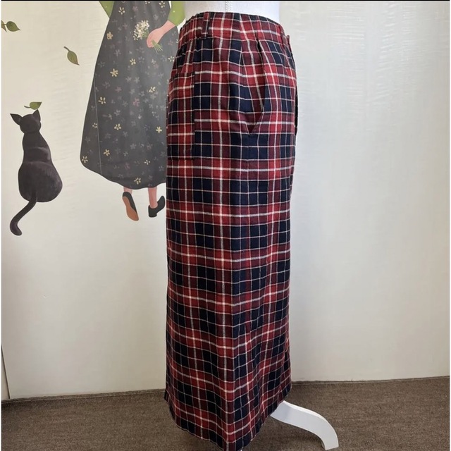 STUDIO CLIP(スタディオクリップ)の∇73 スタディオクリップ 赤紺チェック スカート レディースのスカート(ロングスカート)の商品写真