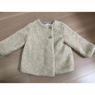 ザラキッズ(ZARA KIDS)の中古品 ZARA babyボアコート ジャケット オフホワイト 18-24m(コート)