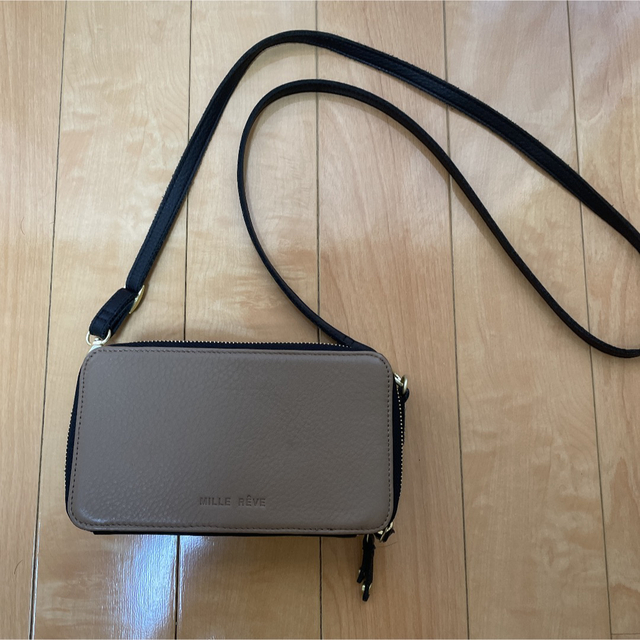 ほぼ未使用 mille reve ショルダー 本革レザーバッグ 斜め掛け可能