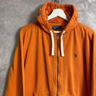 ラルフローレン(Ralph Lauren)のラルフローレン 90s パーカー フーディ オレンジ ワンポイント ボロ(スウェット)