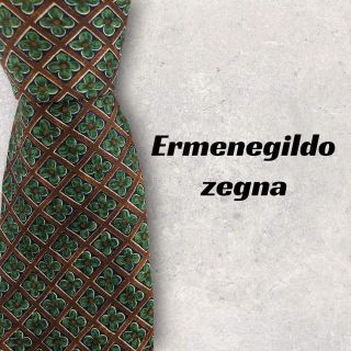 エルメネジルドゼニア(Ermenegildo Zegna)の【4489】良品！Ermenegildo zegna ネクタイ　グリーン系(ネクタイ)