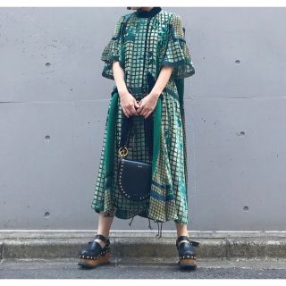 Sacai サカイ 22AW レース シルクウール ドレス ワンピース ブラック
