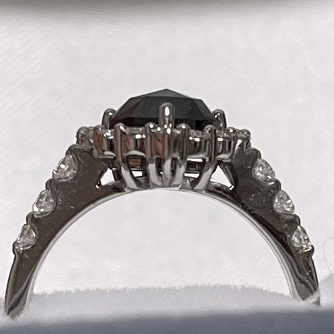 値下げ❣️一粒ブラックダイヤモンド　リング　指輪 レディースのアクセサリー(リング(指輪))の商品写真