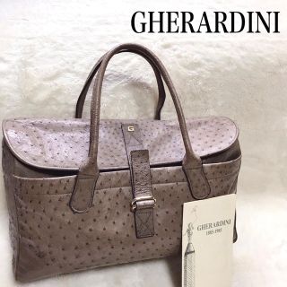 ゲラルディーニ(GHERARDINI)の超希少 GHERARDINI オーストリッチ ボストンバッグ ヴィンテージ(ボストンバッグ)