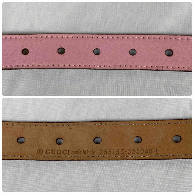 Gucci - GUCCI ベルト インターロッキング シェリーライン シルバー
