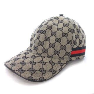 グッチ(Gucci)のグッチ GGキャンバス シェリーライン ベースボールキャップ XL ベージュ(その他)