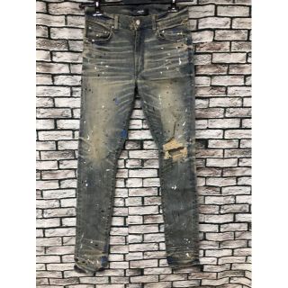 アミリ(AMIRI)のAMIRI アミリ★クラッシュウォッシュペンキ加工ストレッチスキニーデニムパンツ(デニム/ジーンズ)