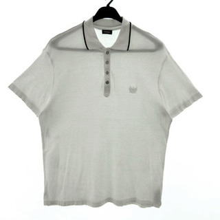ディーゼル(DIESEL)のDIESEL ポロシャツ 半袖 ロゴ刺繍 ボーダー柄 ホワイト 白 XL(ポロシャツ)