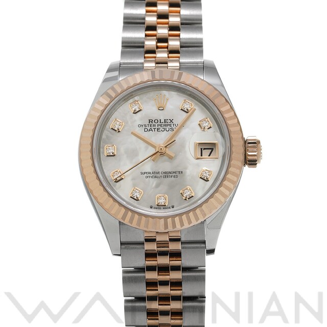 【メール便無料】 中古 - ROLEX ロレックス 腕時計 レディース /ダイヤモンド ホワイトシェル ランダムシリアル 279171NG ROLEX 腕時計