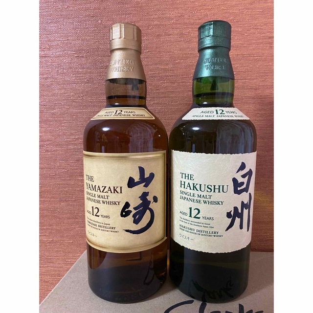 サントリー(サントリー)の山崎12年と白州12年 食品/飲料/酒の酒(ウイスキー)の商品写真