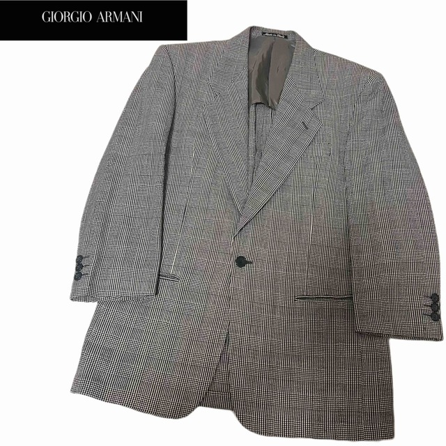 Giorgio Armani - 【美品】ジョルジオアルマーニテーラードジャケット　90s ウール　千鳥柄　M