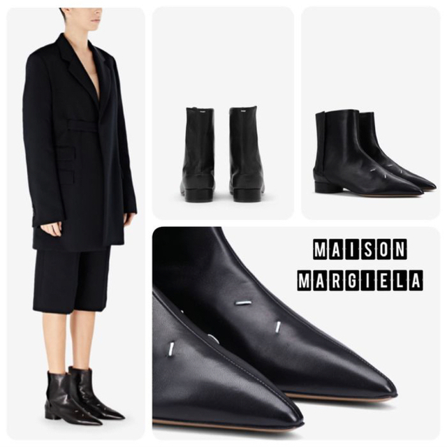 MAISON MARGIELA 4ステッチ ポインテッドトゥ レザーブーツ 36 MAISON MARGIELA 4ステッチ ポインテッドトゥ レザーブーツ 36