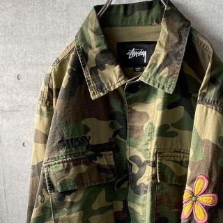 STUSSY - STUSSY 刺繍ロゴ カモフラ ミリタリー M-65 ジャケット 古着 ...