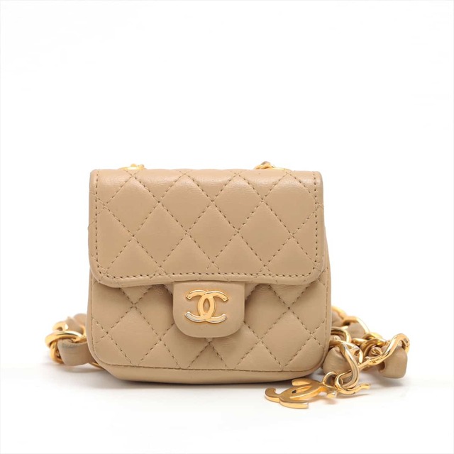 CHANEL - シャネル  ラムスキン  ベージュ レディース ウエストバッグ