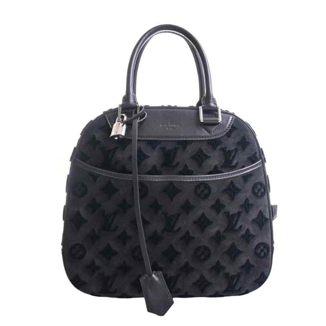 有名な高級ブランド LOUIS VUITTON - 【中古】 LOUIS VUITTON ルイヴィトン モノグラム タフタージュ ドーヴィル キューブ ハンドバッグ ブラック スエード by ハンドバッグ