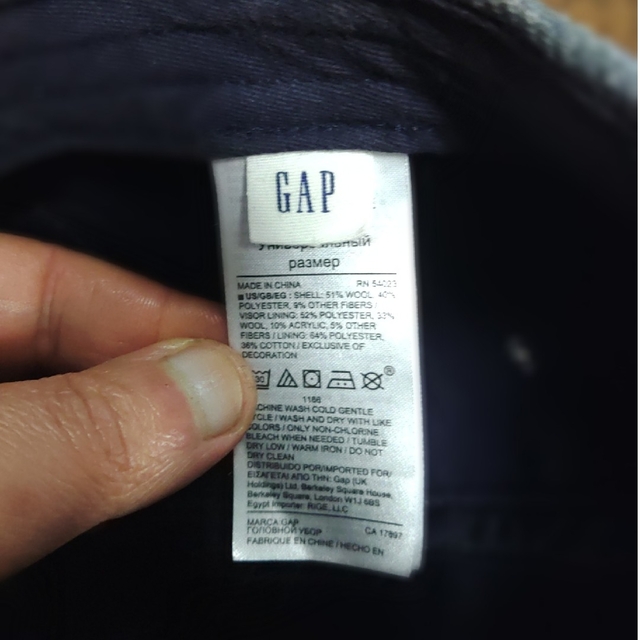 GAP(ギャップ)のGAP　キャップ　ウール　旧タグ　グレー　白タグ メンズの帽子(キャップ)の商品写真