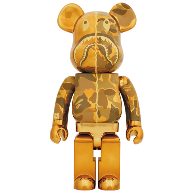 BE@RBRICK BAPE®︎ CAMO SHARK GOLD 1000% | angeloawards.com