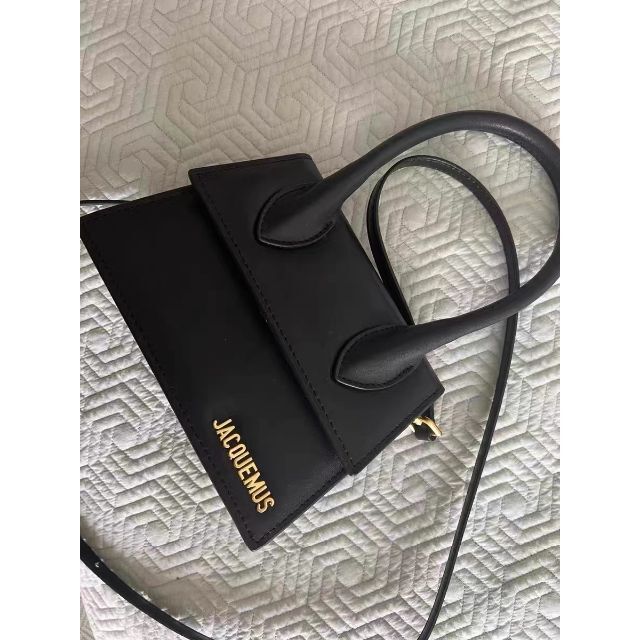 JACQUEMUS レザー 本革 2way ショルダーバッグ 黒 ブラック TO バッグ