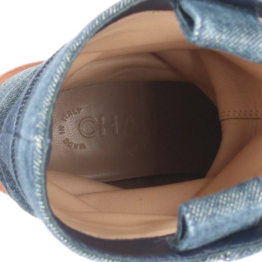 CHANEL(シャネル)のシャネル G30170 ココマークデニムロングブーツ レディース 38C レディースの靴/シューズ(ブーツ)の商品写真