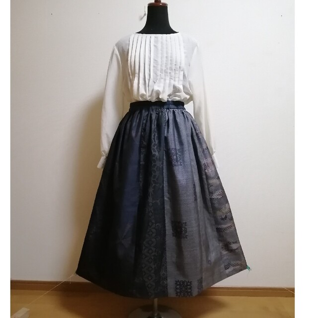 SOLD お値下げ中 着物リメイク ギャザースカート 大島紬の通販 by