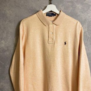 ラルフローレン 90s 長袖ポロシャツ オレンジ 淡め POLO(ポロシャツ)