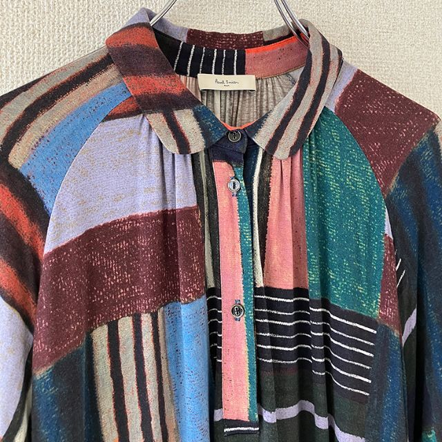 Paul Smith(ポールスミス)の希少！Paul Smith ポールスミス 総柄 レーヨン ワンピース ベルト付き レディースのワンピース(ロングワンピース/マキシワンピース)の商品写真