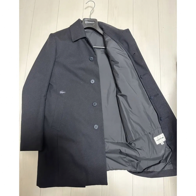 LACOSTE(ラコステ)のLACOSTE ラコステ ステンカラーコート　ブラック48 メンズのジャケット/アウター(ステンカラーコート)の商品写真