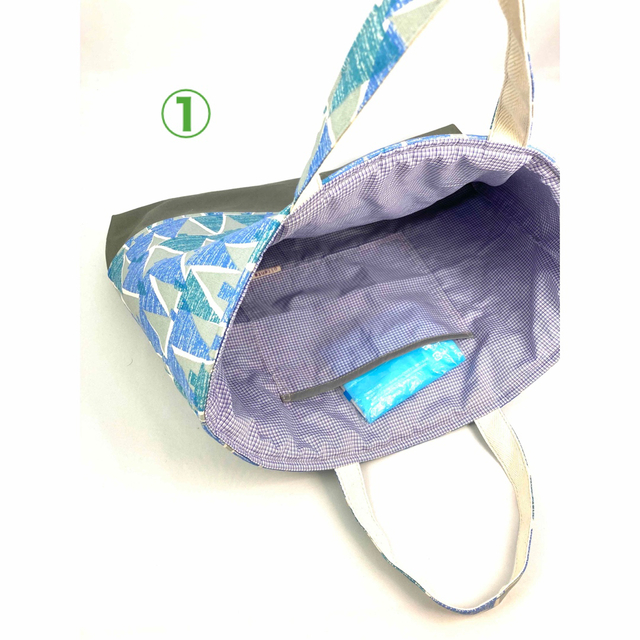 レッスンバッグセット(6点セット)青の森･北欧柄 ハンドメイドのキッズ/ベビー(バッグ/レッスンバッグ)の商品写真