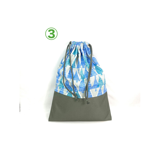 レッスンバッグセット(6点セット)青の森･北欧柄 ハンドメイドのキッズ/ベビー(バッグ/レッスンバッグ)の商品写真