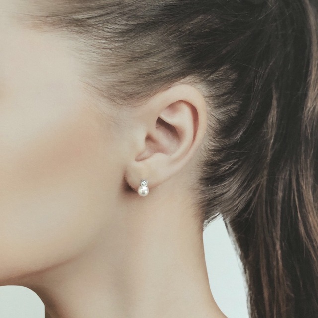 Perlita MIKIMOTO ミキモト K18 ダイヤ付き パールピアス | sunhill.ie