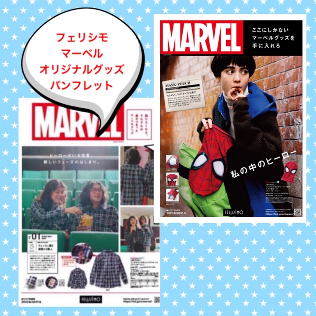 FELISSIMO(フェリシモ)のフェリシモ  MARVEL  オリジナルグッズ　　　　　　パンフレット2種類 エンタメ/ホビーのおもちゃ/ぬいぐるみ(キャラクターグッズ)の商品写真