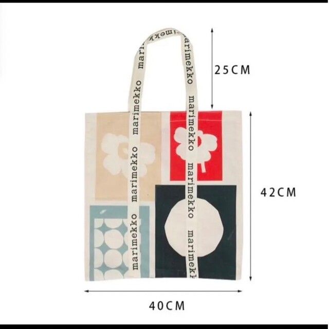 marimekko(マリメッコ)の花柄トートバッグ＆ロゴトートバッ　トートバッグ　70周年限定 貴重　限定品　花柄 レディースのバッグ(エコバッグ)の商品写真