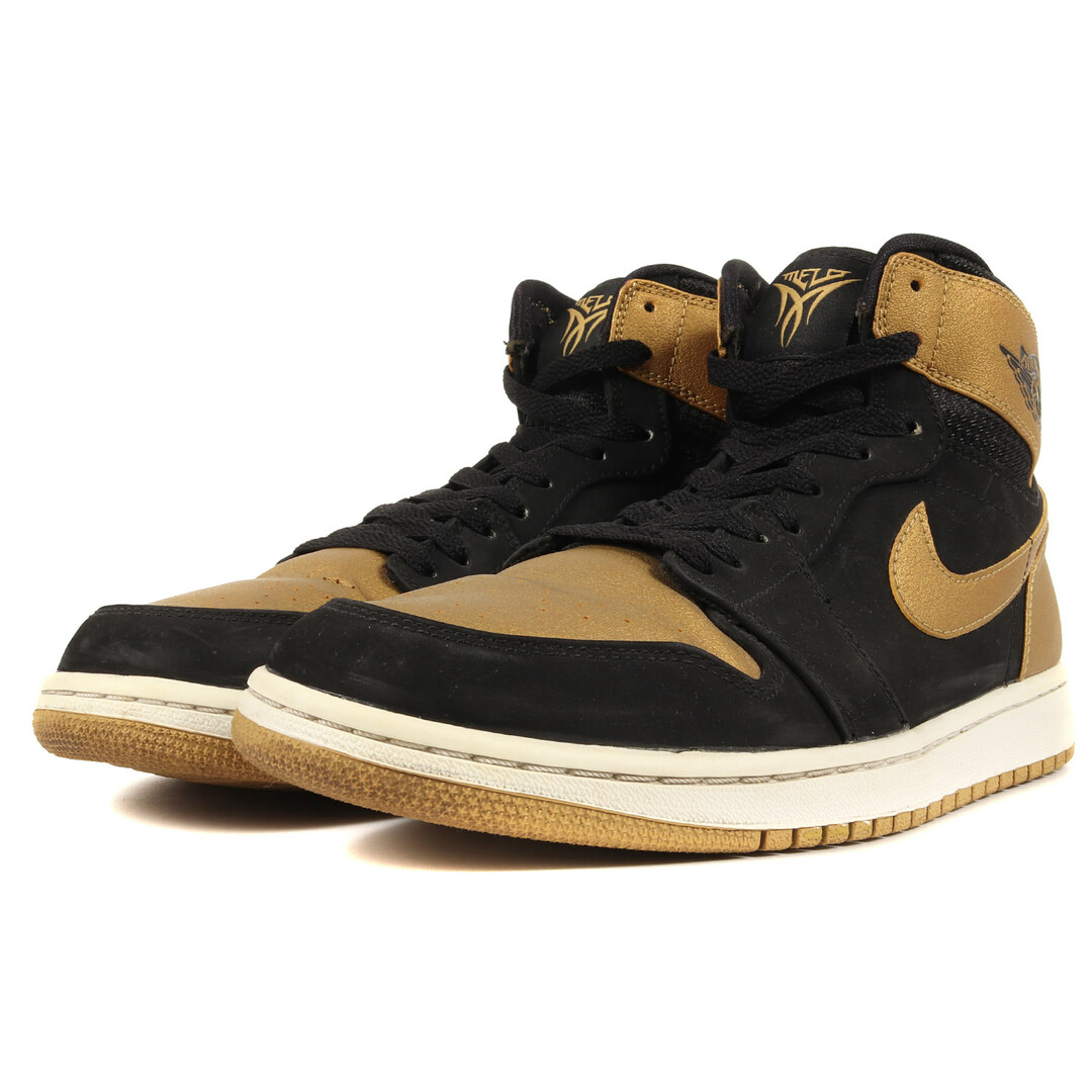 NIKE ナイキ AIR JORDAN 1 RETRO HIGH CARMELO ANTHONY (332550-026) 2015年  エアジョーダン1 レトロ ハイ カーメロ・アンソニー ブラック メタリックゴールド サイズ：US10.5 28.5cm スニーカー【メンズ】【中古】